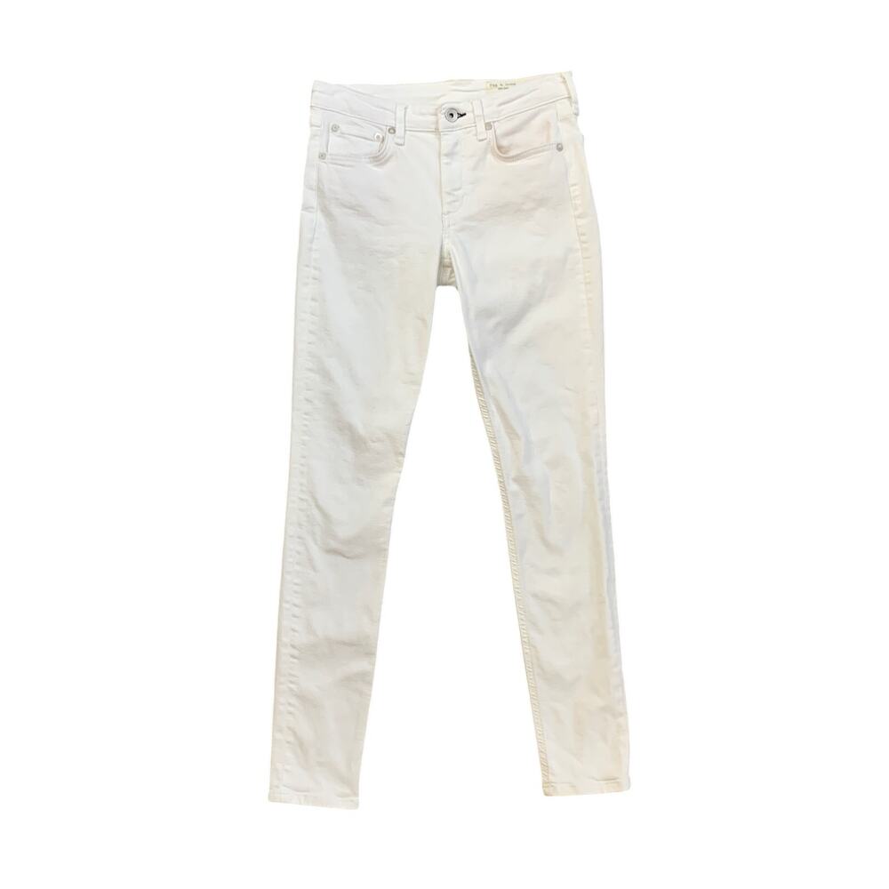 Rag & Bone Jeans Womens 25 White Cate Mid Rise Skinny Organic Cotton Denim Ankle